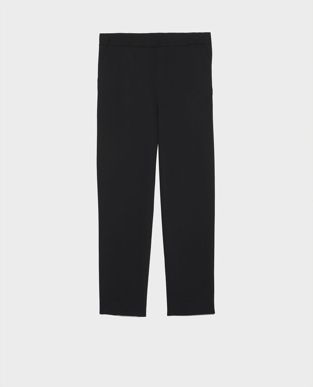 Loose elasticated polyester trousers Black beauty