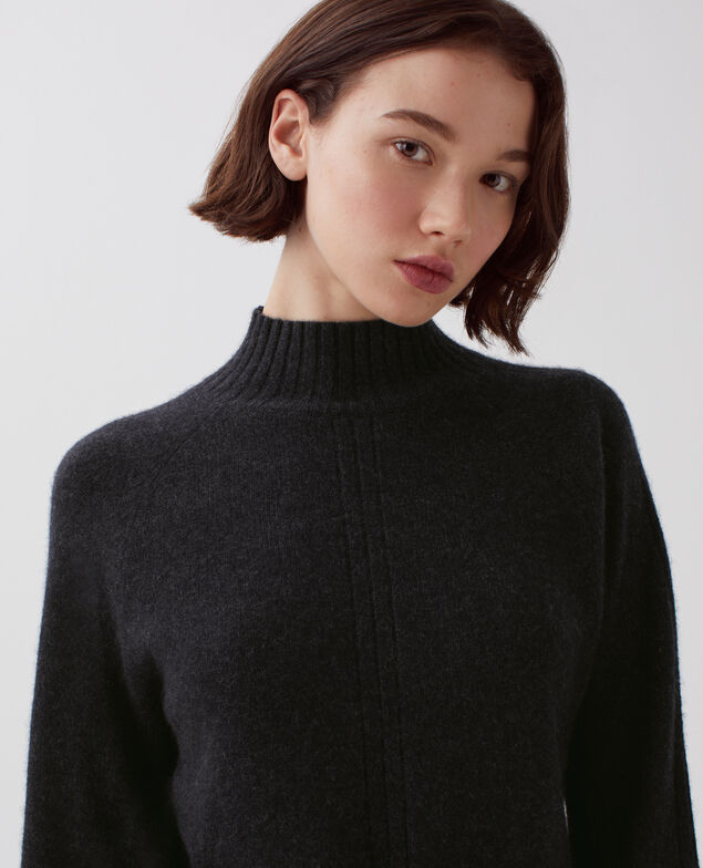 Cashmere polo neck jumper I080 moonless gray