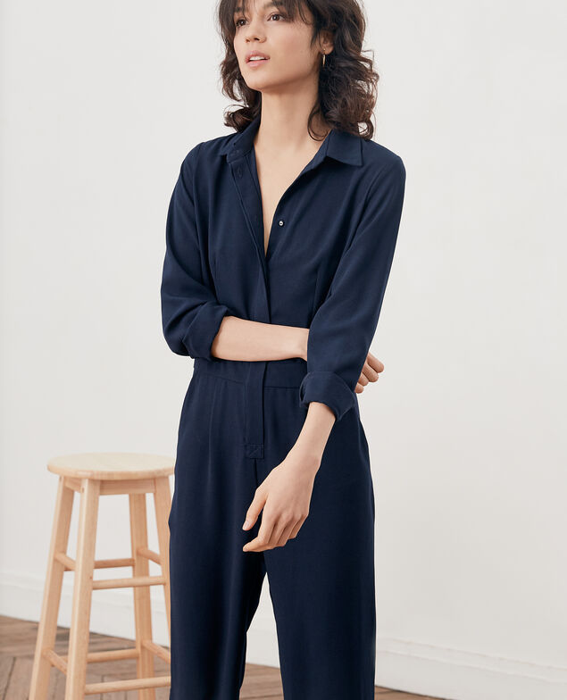 Loose shirt jumpsuit Navy