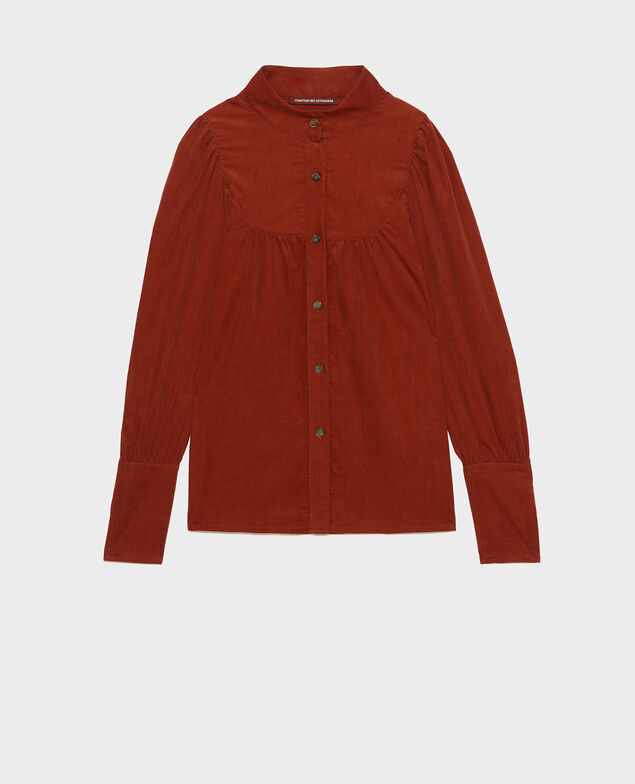 Corduroy yoke shirt Brandy brown