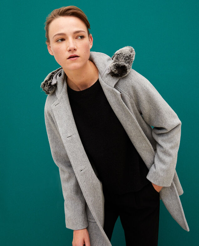 Hooded coat Light heather grey