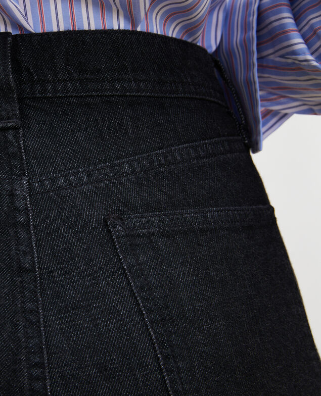 REAL STRAIGHT - High-waisted 5 pocket black jeans Noir denim