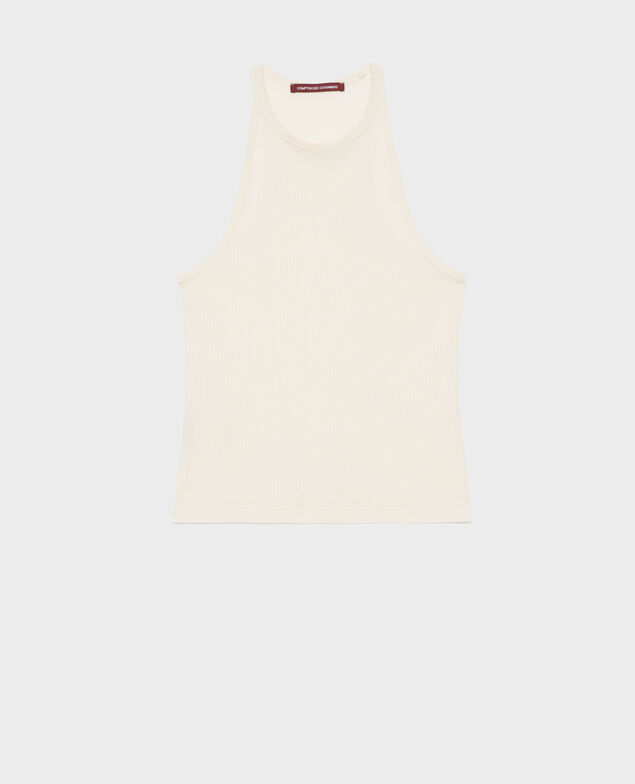 Cotton tank top 0007 white