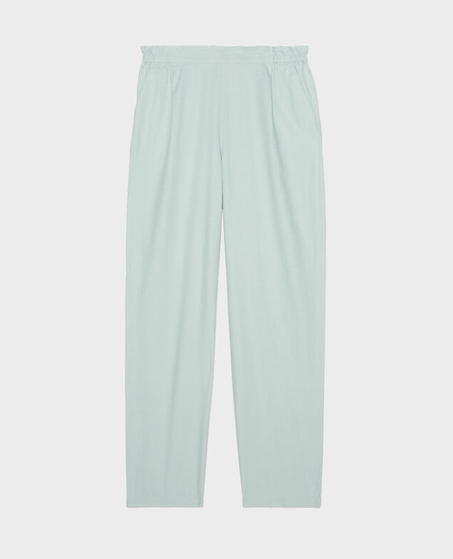 Linen and cotton trousers Blue haze