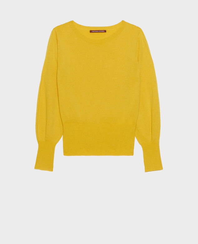 Fine cashmere boatneck jumper Lemon curry