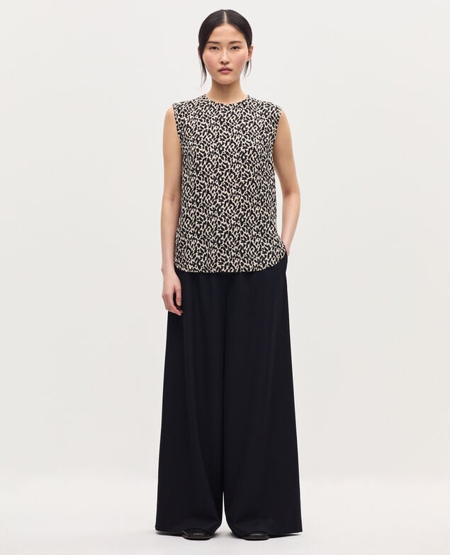Floaty sleeveless top K010 leo ecru