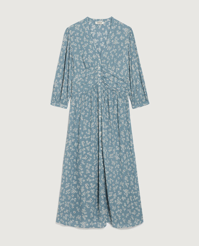 Silky maxi dress K610 daisy blue
