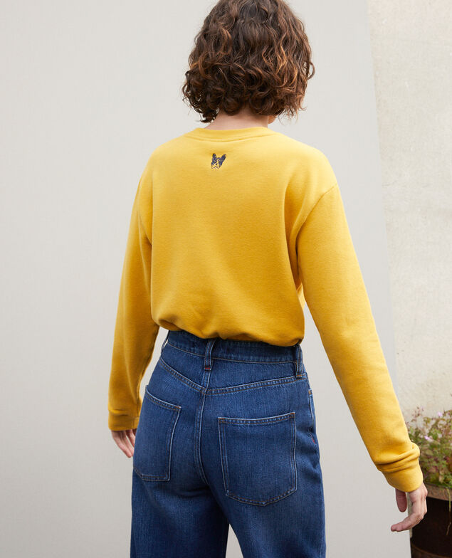 Embroidered Léon sweatshirt Golden spice/peacoat
