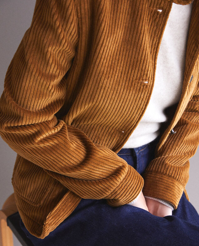 Ribbed corduroy jacket Golden brown