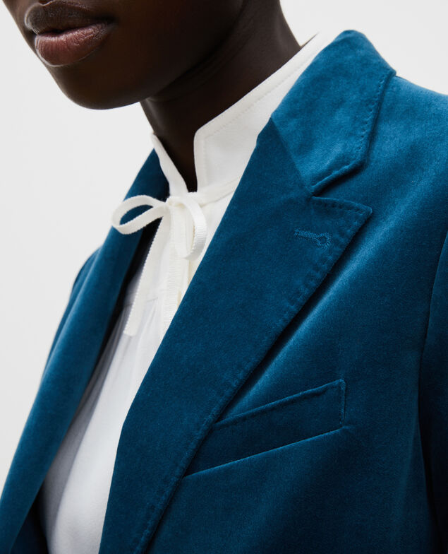 Two button corduroy blazer Blue coral