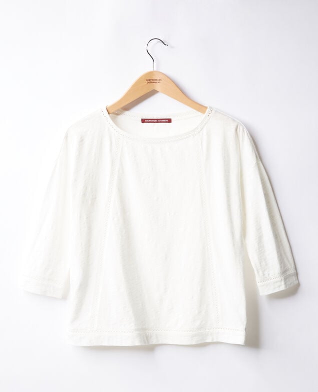 T-shirt with fancy details Blanc