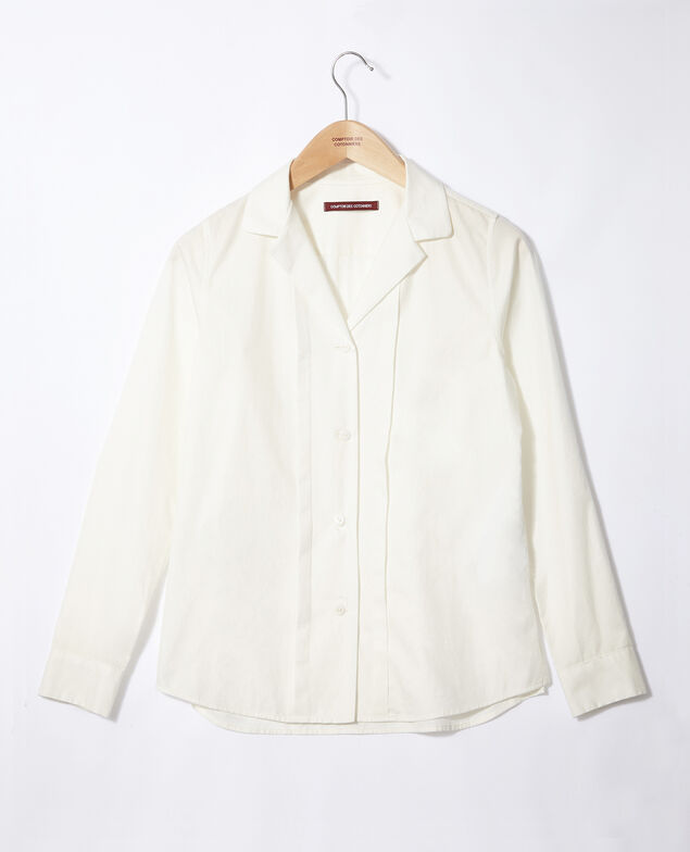 High collar shirt White