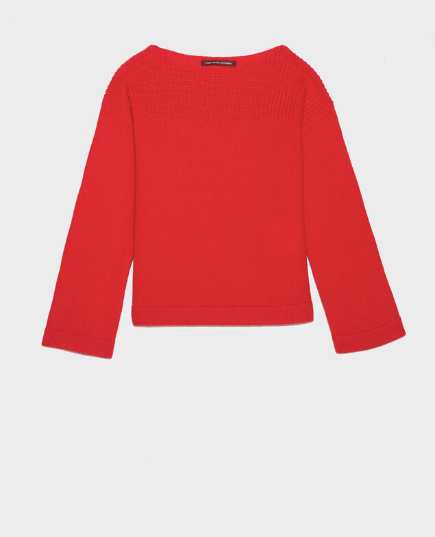 Wool and cashmere jumper Fiery red