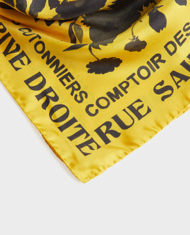 Square silk scarf Lemon curry