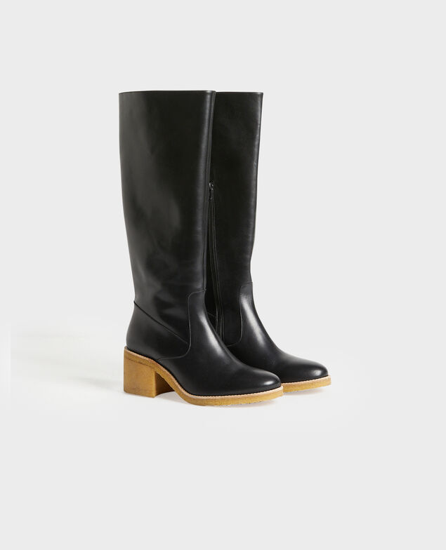 Leather boots with a crepe sole 4216 black_beauty