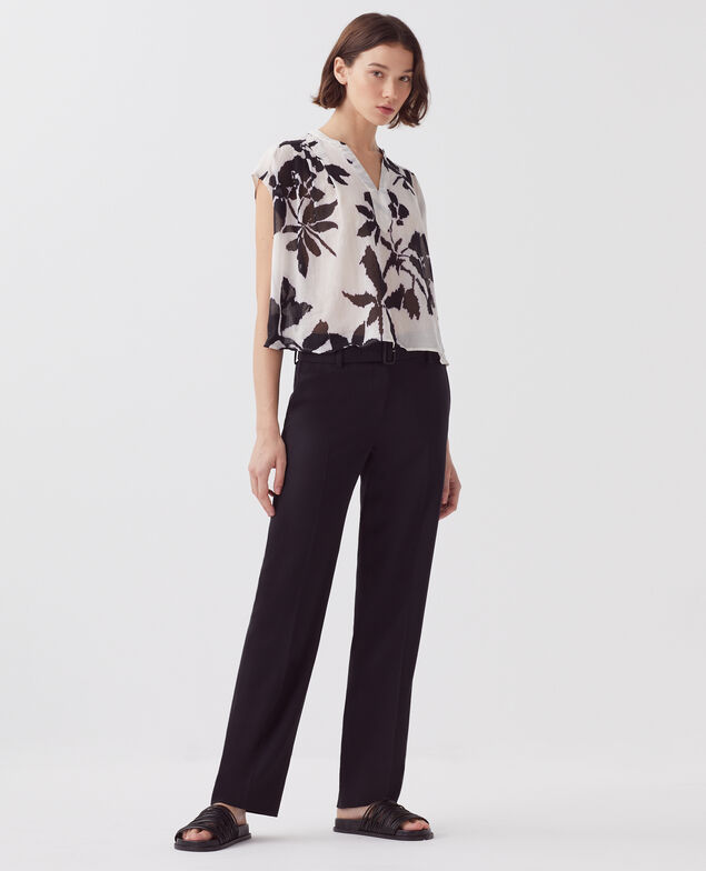COLETTE - Slim fit straight wool trousers H091 black beauty