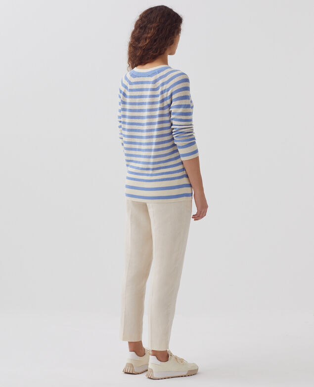 Linen V-neck jumper H601 thin savoie