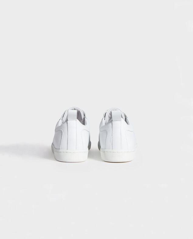Lace-up leather sneakers Optical white
