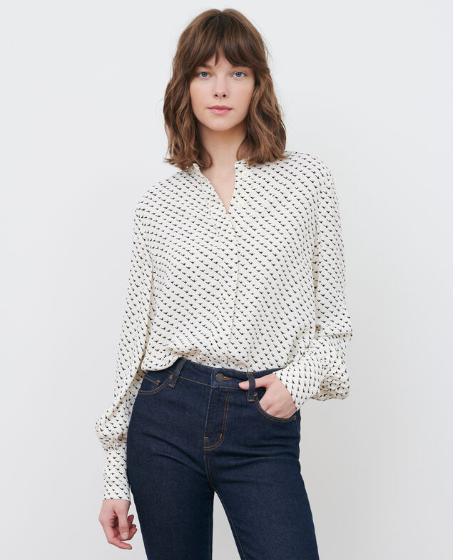 Printed blouse Birdy ivoire