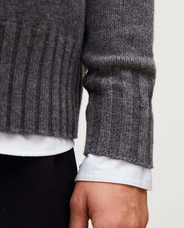Chunky ribbed turtleneck jumper Medium grey melange