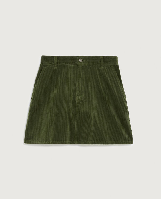 Corduroy mini skirt U550 green