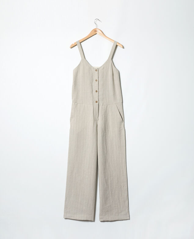 Linen jumpsuit Natural linen/off white