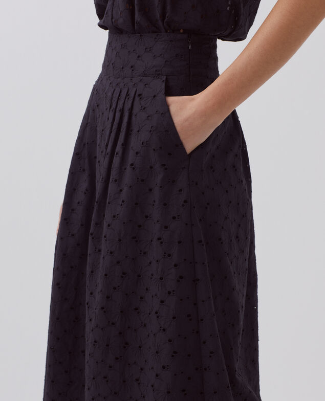 Broderie anglaise maxi dress H091 black beauty