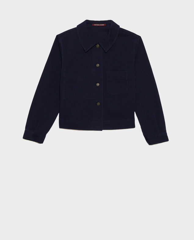 Short cotton jacket Maritime blue