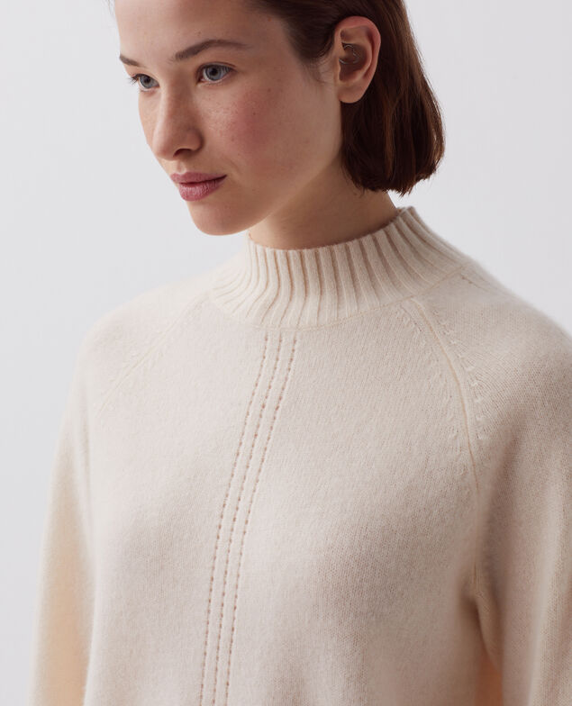 Cashmere polo neck jumper I300 pearled ivory