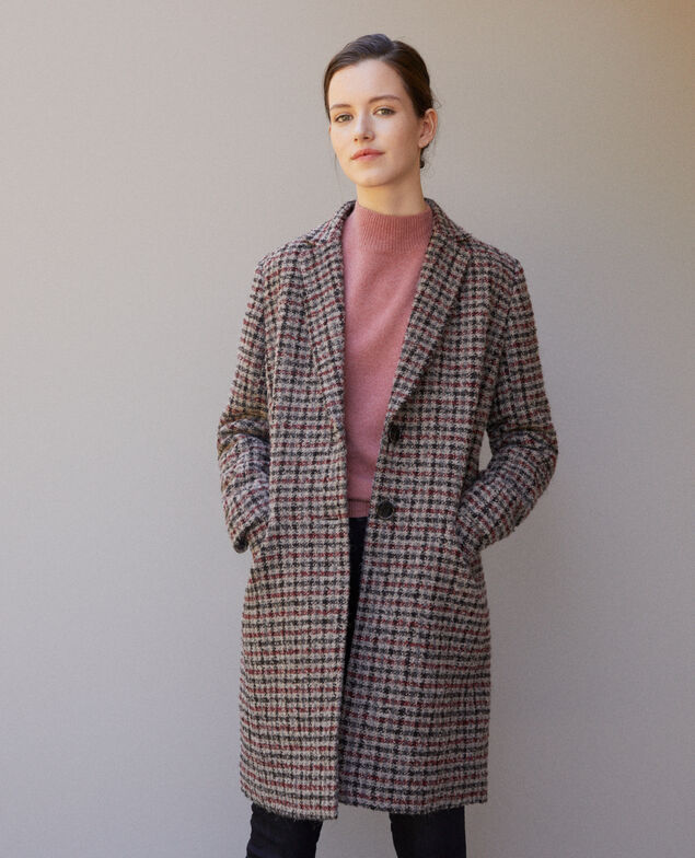 Straight fit coat Red