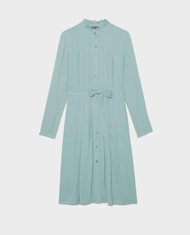 Pleated dress with belt  Treillis
