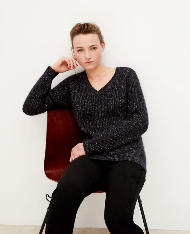 Jumper with mohair and lurex Black