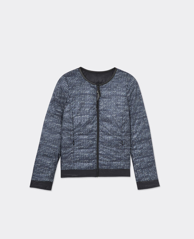 Reversible Printed Down Jacket Midnight blue