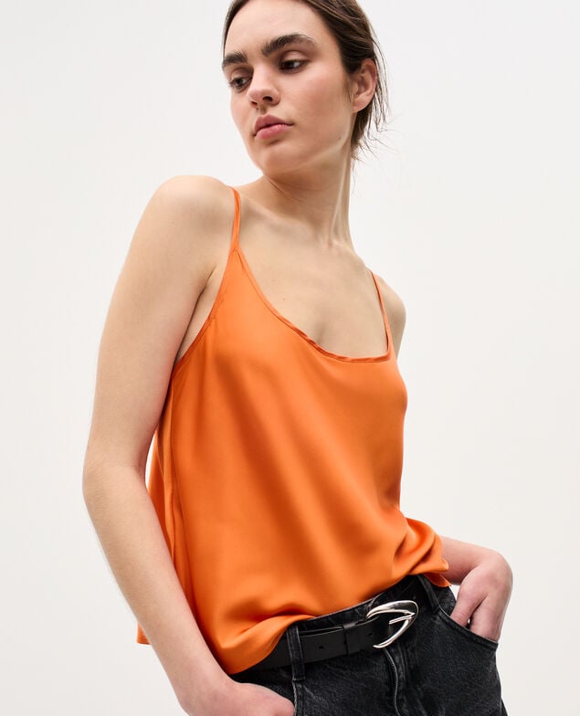 Silky top with spaghetti straps K240 apricot orange