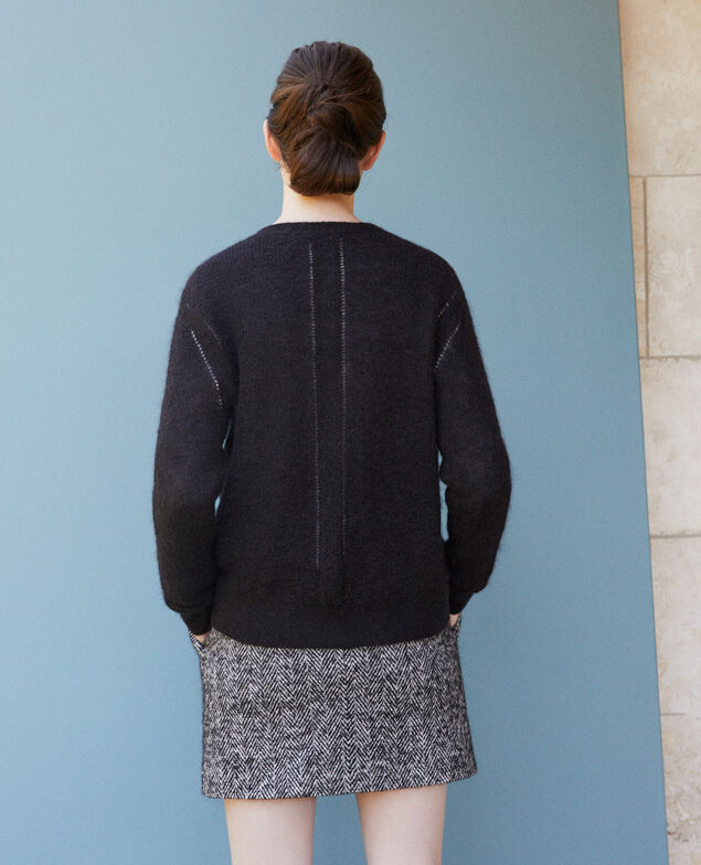 Cardigan with mohair Black