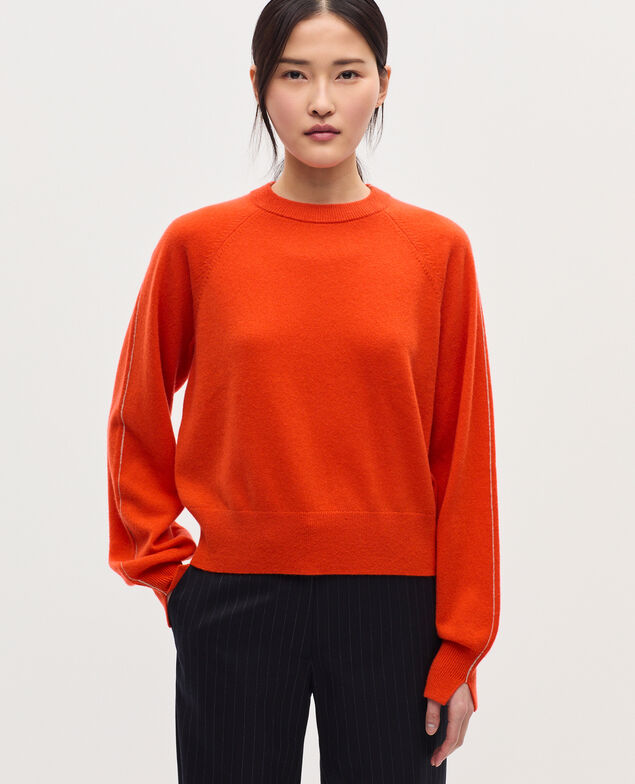Round neck cashmere jumper K261 pumpkin st tan