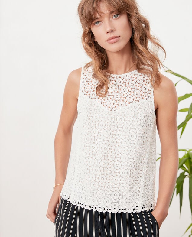 Broderie anglaise top Off white