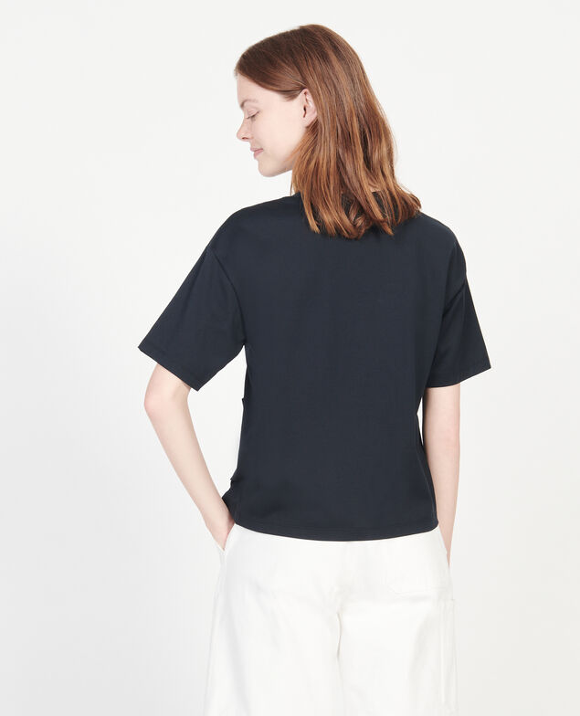 Mercerised cotton Oversize t-shirt Black beauty
