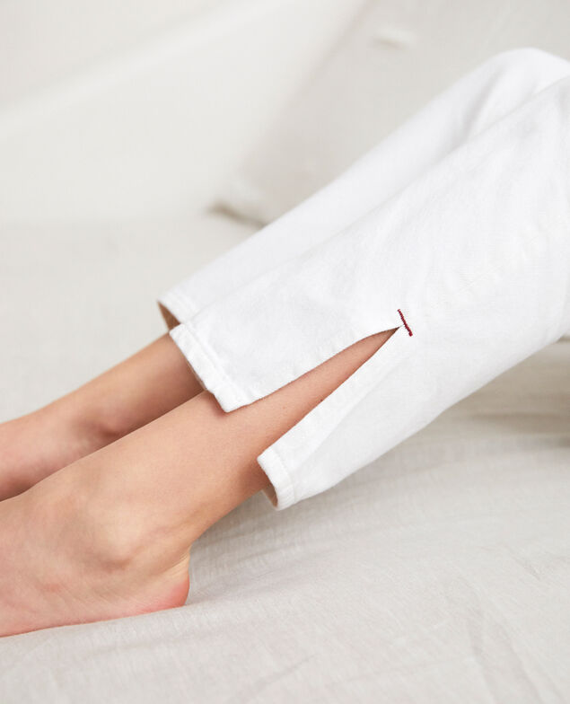 Jeans with two slits Blanc