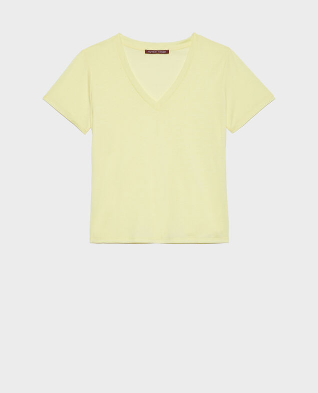 LÉA - Loose V-neck t-shirt 41 yellow