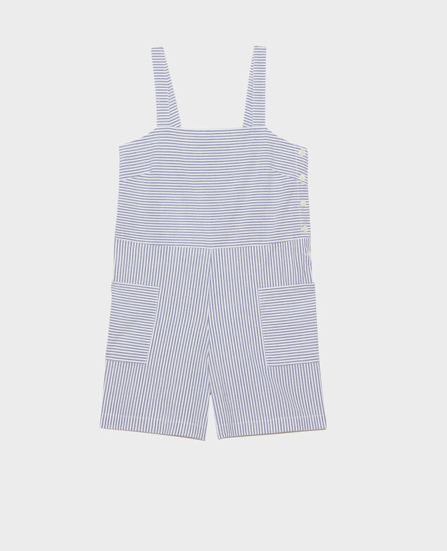 Cotton seersucker playsuit Str navy