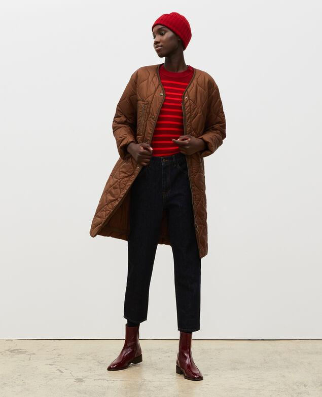 V-neck down coat  Military green