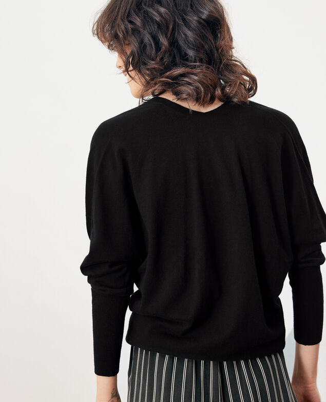Oversize cotton and cashmere jumper Noir