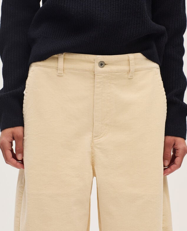Barrel leg corduroy trousers U010 off white