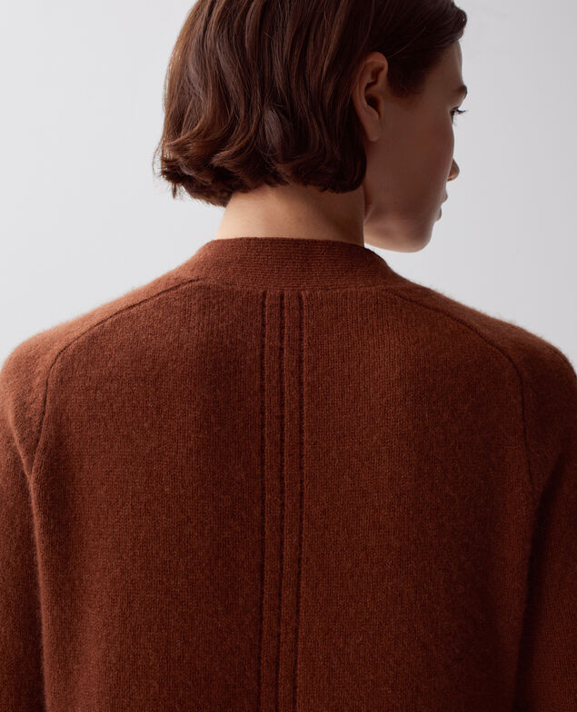 Cashmere cardigan I370 emperador coffee