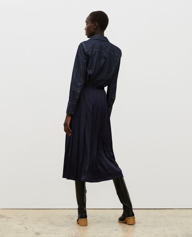 Maxi flat pleat skirt Night sky