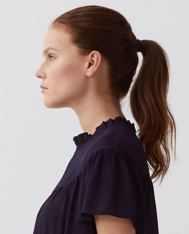 Short-sleeve Fluid blouse H695 night sky
