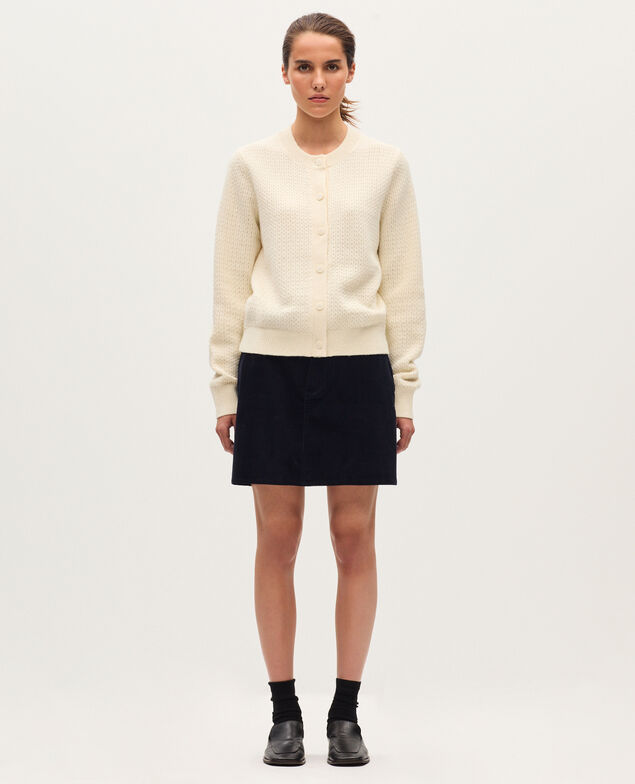 Round neck cardigan  U010 off white