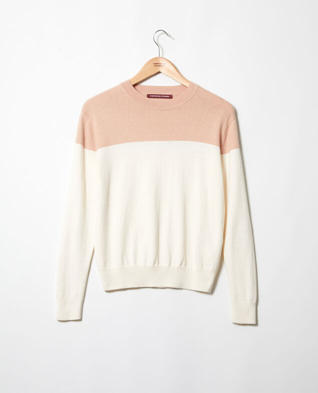 Two-tone jumper Pink beige