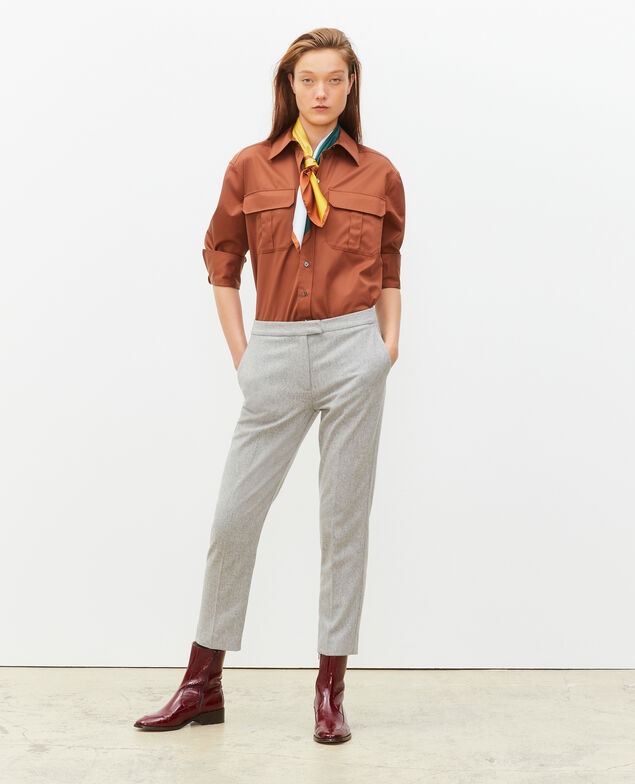 Oversize cotton men's shirt Tortoise shell